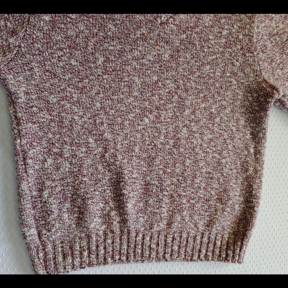 Land's End Purple Marled V Neck Sweater - Picture 6 of 12